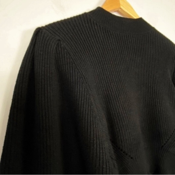 Mock Chucky Black Sweater Bishop Balloon Sleeve - Picture 9 of 11